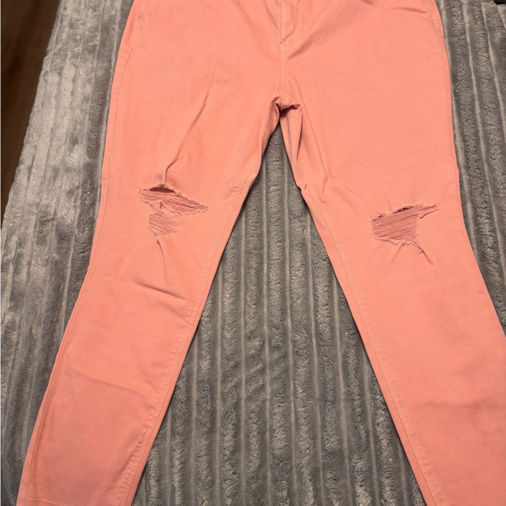 Old Navy Pink Distressed Skinny Pants